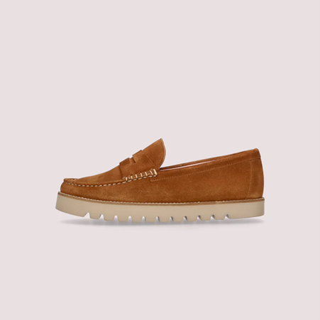 1PB1113-150 PRETTY BALLERINAS Josephine Brown Suede Loafers #49621_V (S-K11-E)