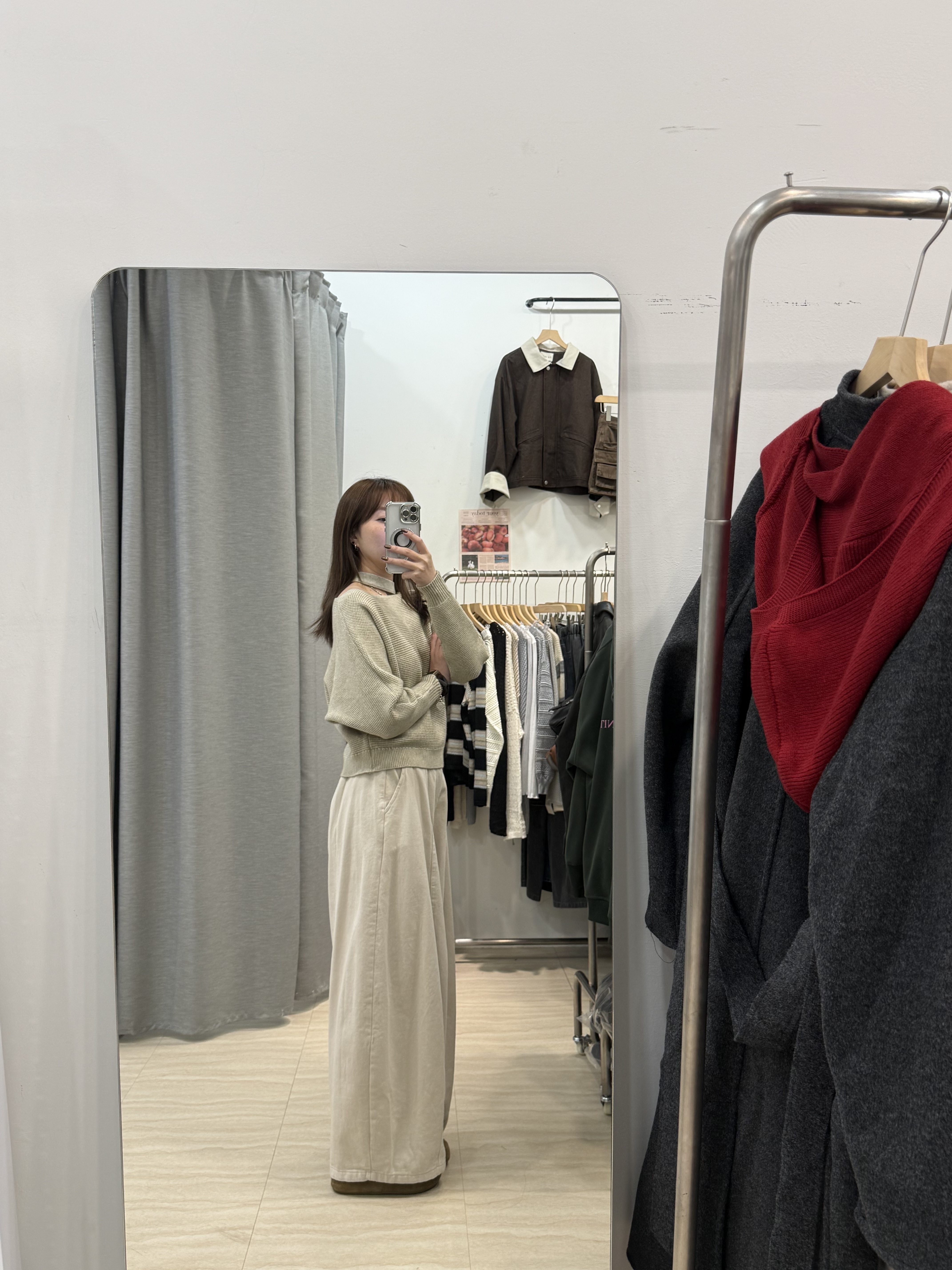 抓絨後鬆緊彎刀褲