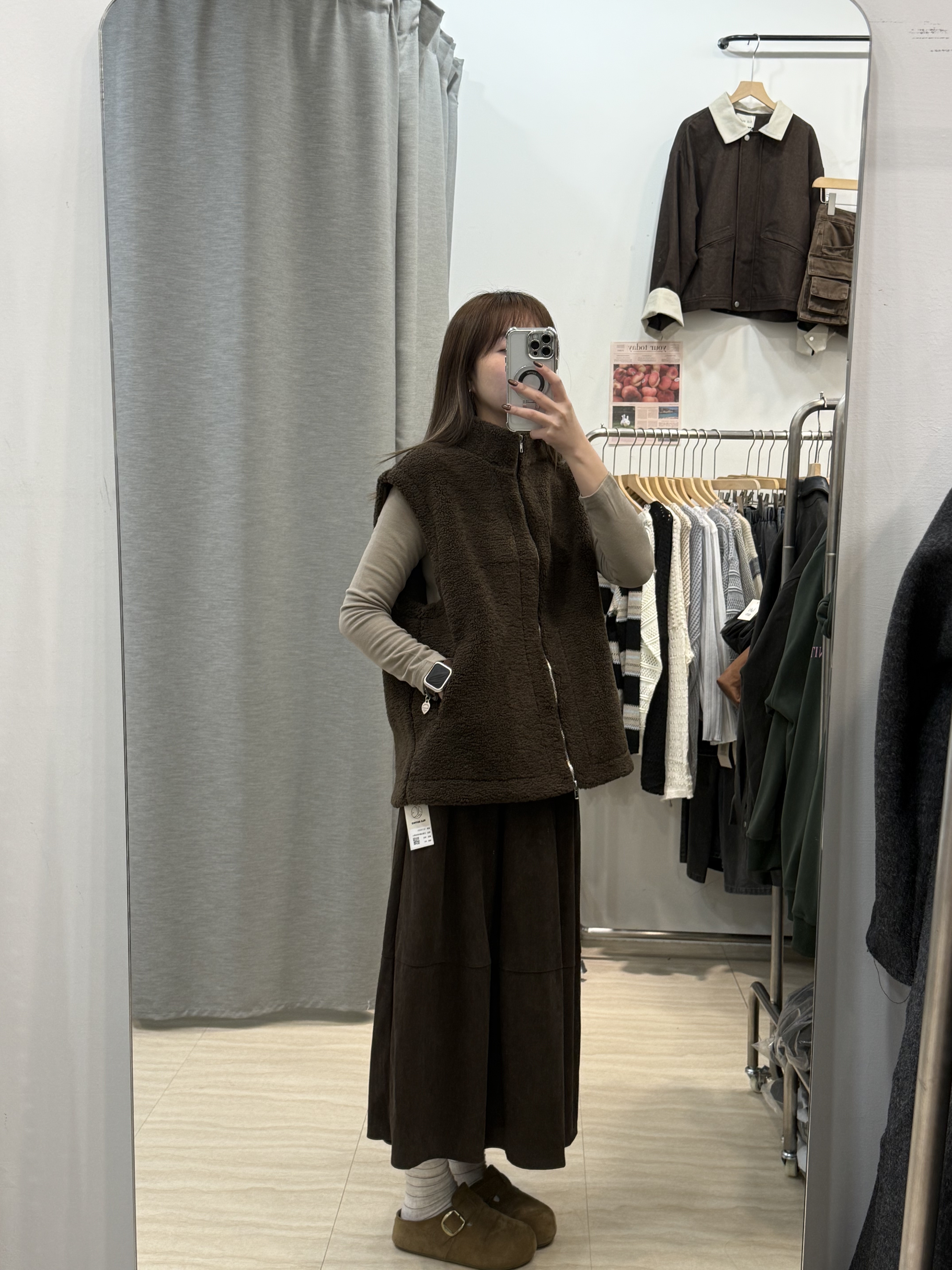 立領拉鍊羊羔毛背心