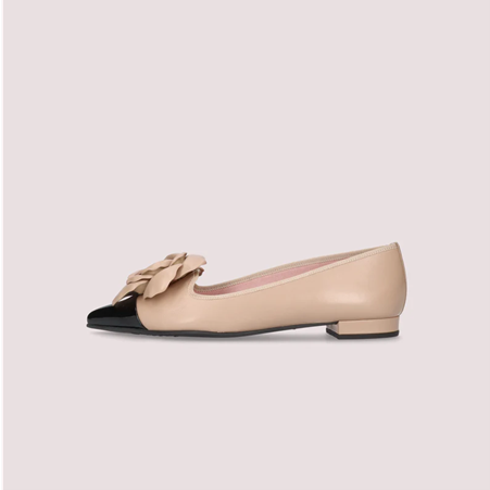 1PB0109-035 [PRETTY BALLERINAS] Clementine Beige Leather Loafers #50639_A (BR)