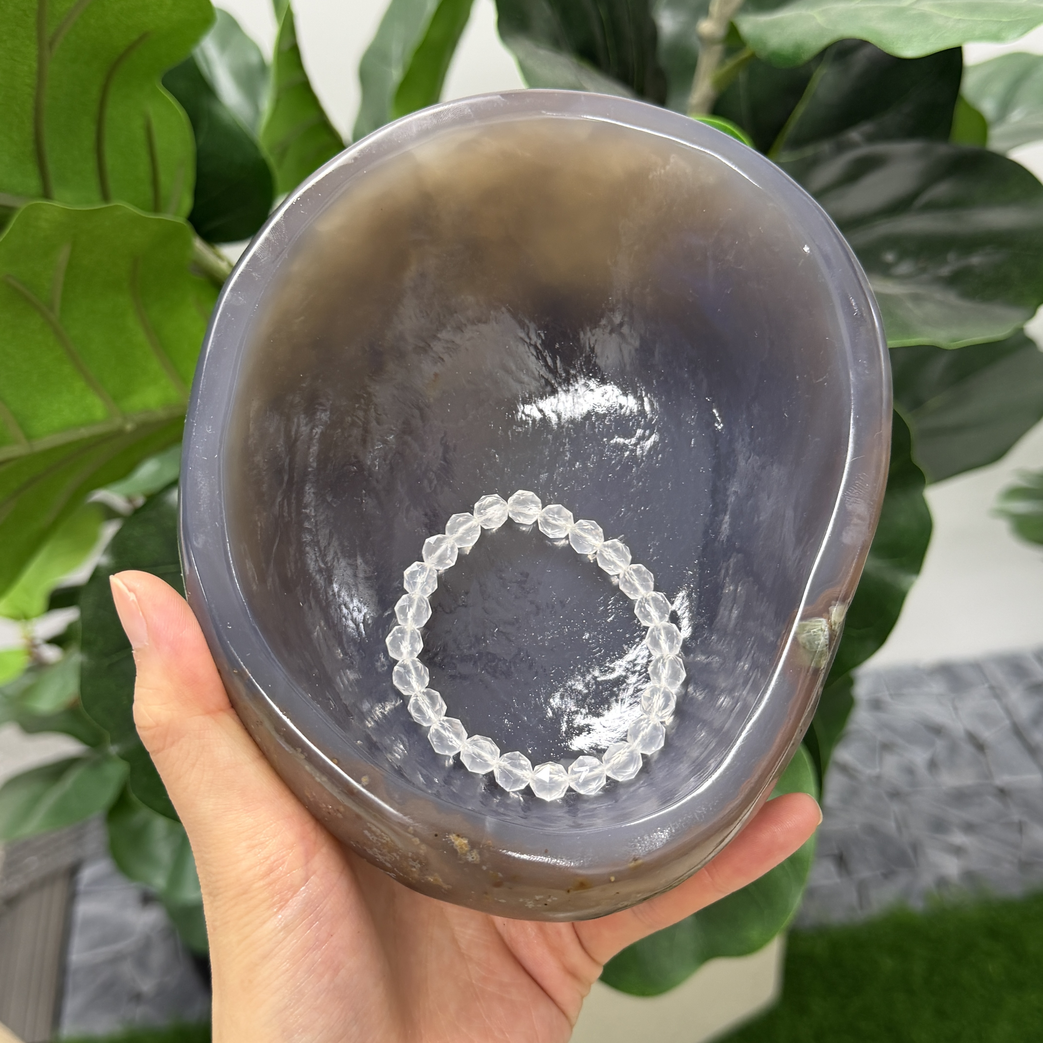 巨大瑪瑙碗 16.5*13.5*4.5cm TP1711