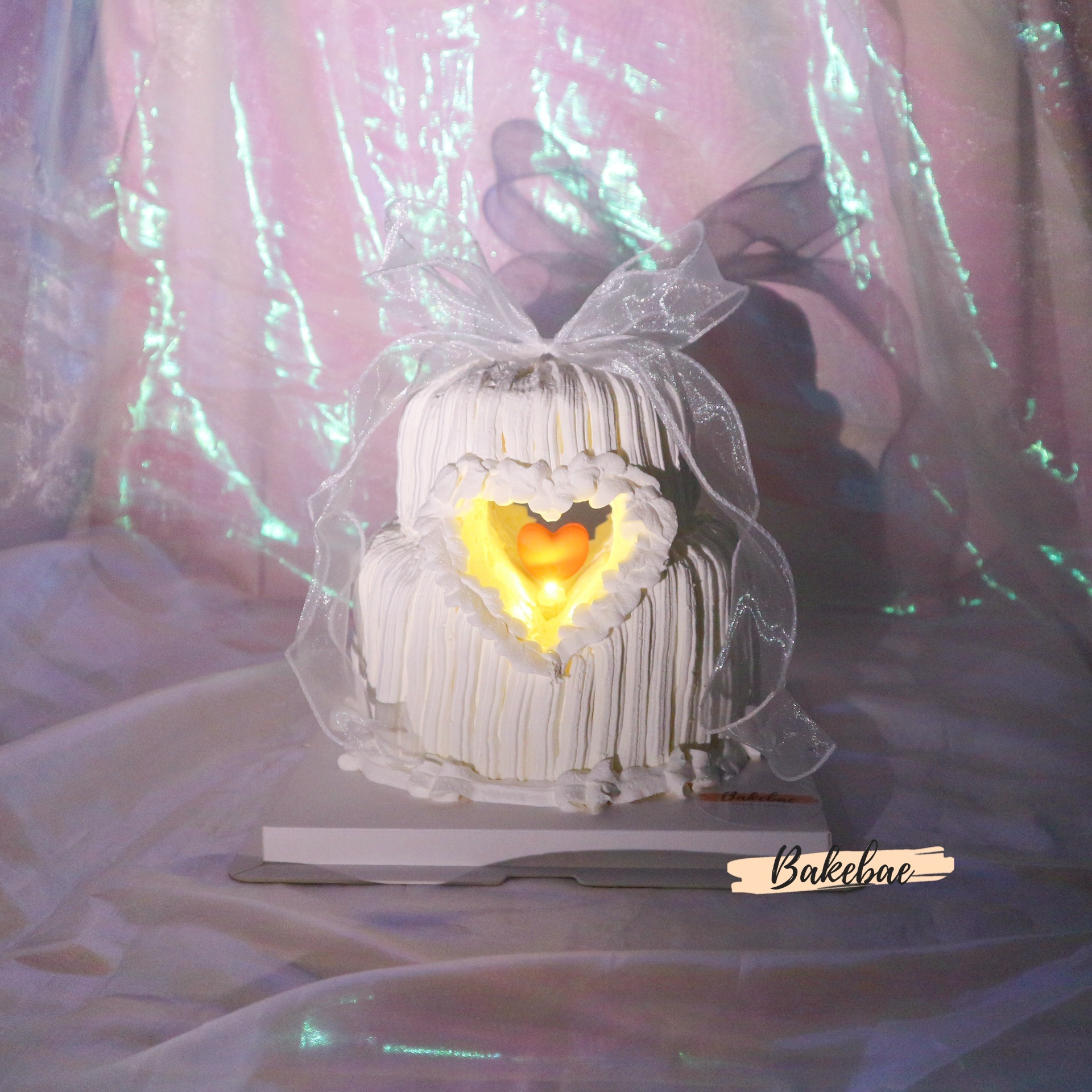 雙層心心鑲空蛋糕