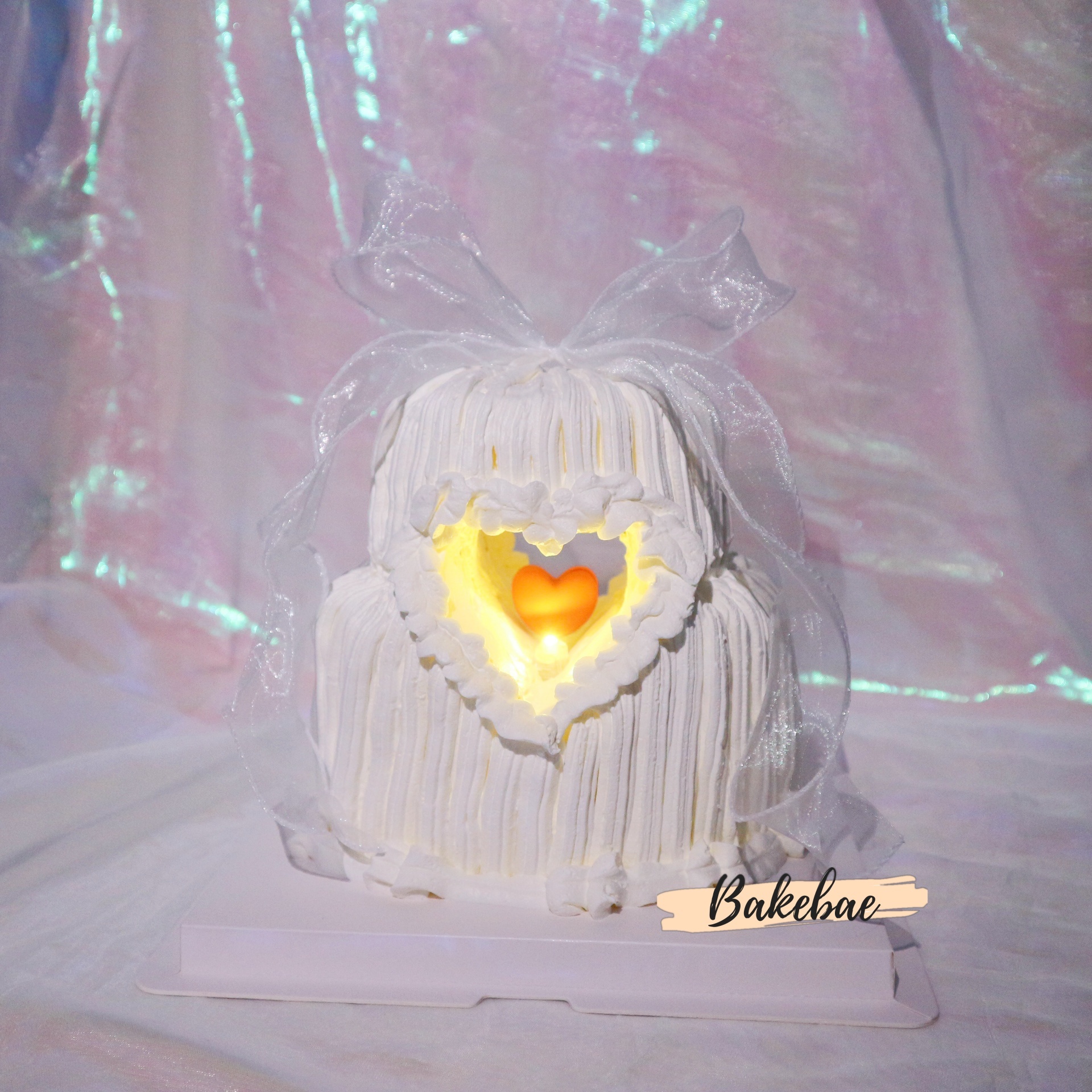 雙層心心鑲空蛋糕