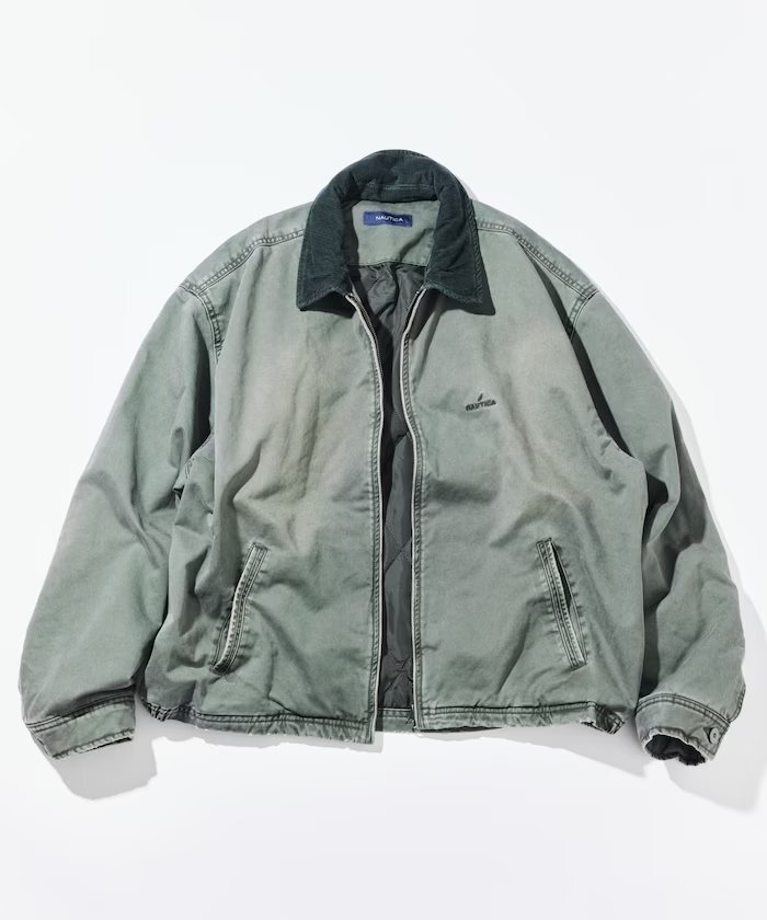 NAUTICA Padded Garment-Dyed Crushed Chino Zip Blouson 多