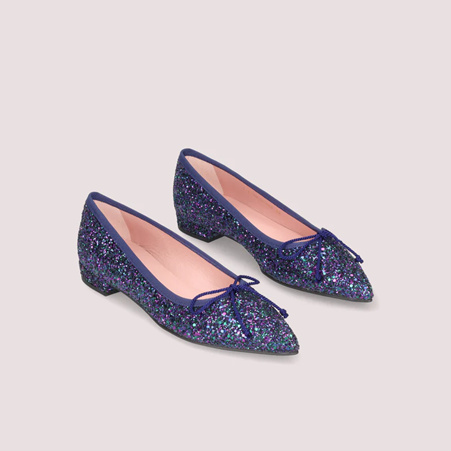 1PB0109-081 [PRETTY BALLERINAS] Clementine Ballet Flats Violet Fabrics #47019_E (BR)