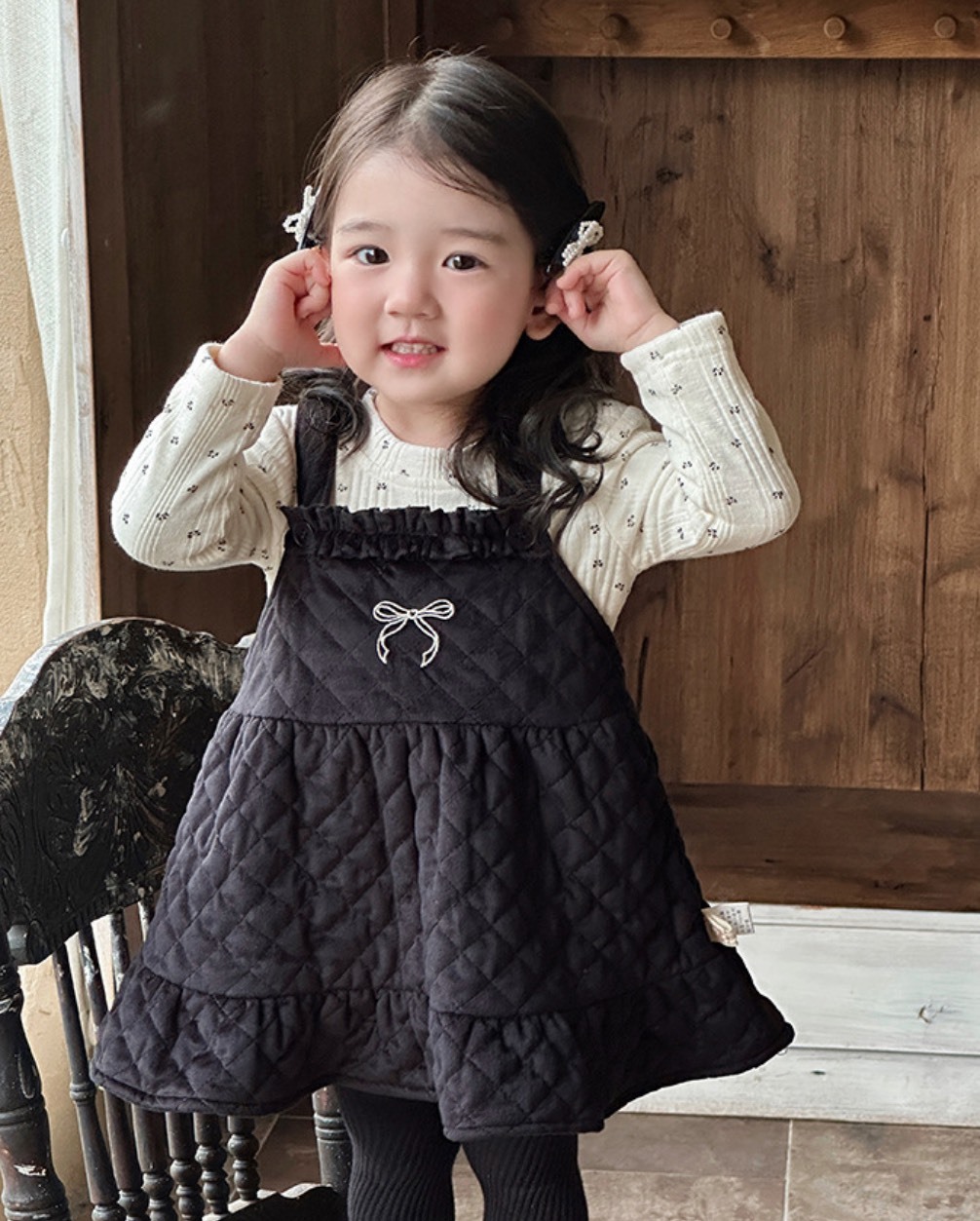 鋪棉花邊吊帶裙