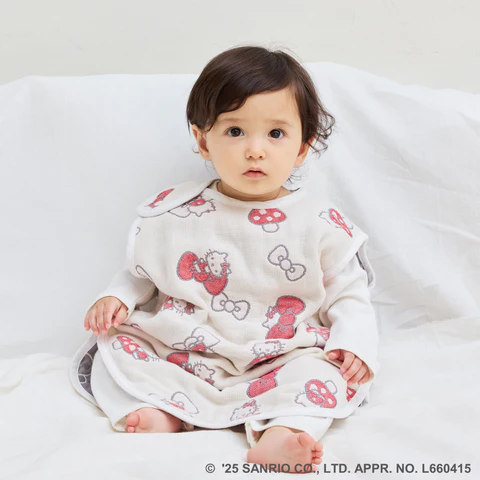 [日本製造🇯🇵Made in Japan] 10mois HELLO KITTY × Hoppetta 6-Layer Gauze Sleeper (Baby Size) 6重紗睡袋
