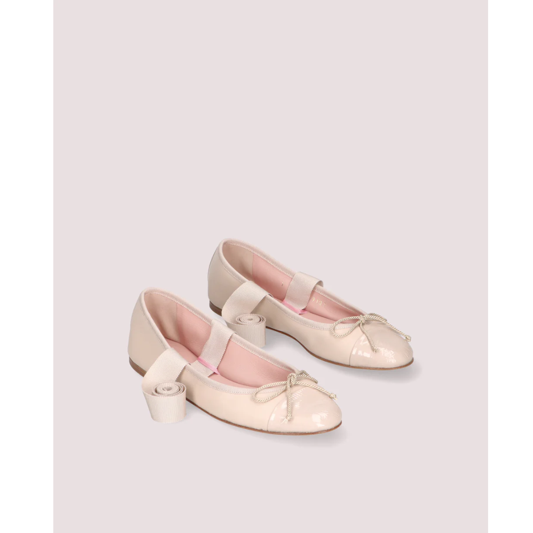1PB0109-088 [PRETTY BALLERINAS] Nicole Ballet Flats Pink Leather Pink #52067_B (BR)