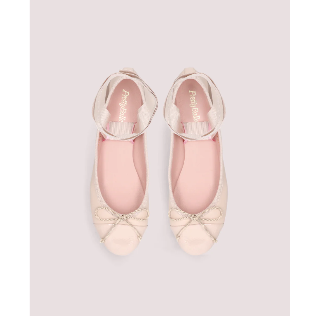 1PB0109-088 [PRETTY BALLERINAS] Nicole Ballet Flats Pink Leather Pink #52067_B (BR)