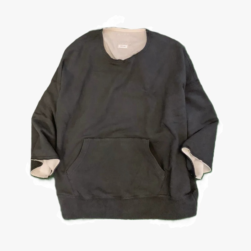 ON SALE: VISVIM 2025 A/W BURROW DUAL SWEAT DMGD - BLACK SIZE 2 PRE ORDER ITEM (預訂中)