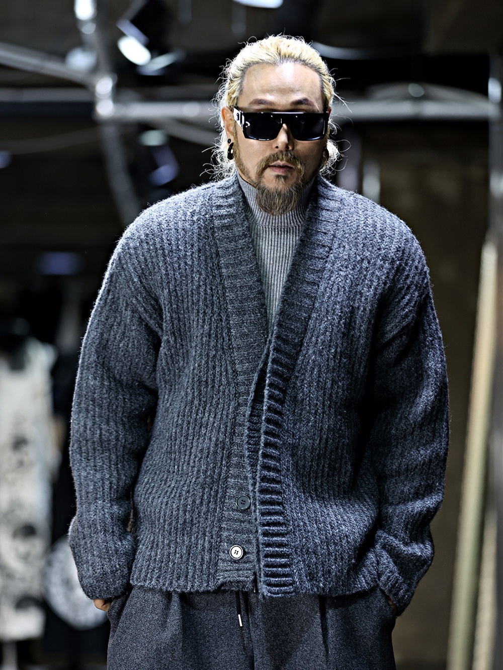 雙領針織開襟衫