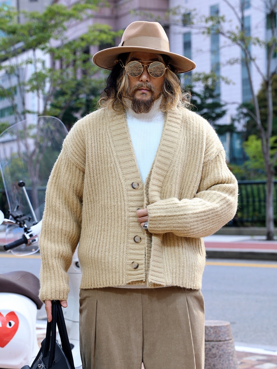 雙領針織開襟衫