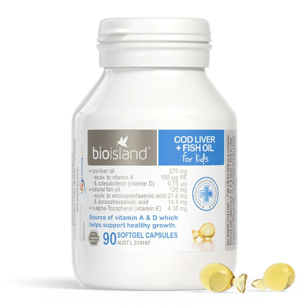 Bio Island - 頂級鱈魚肝油 90粒 嬰幼兒魚油 維他命A 維他命D