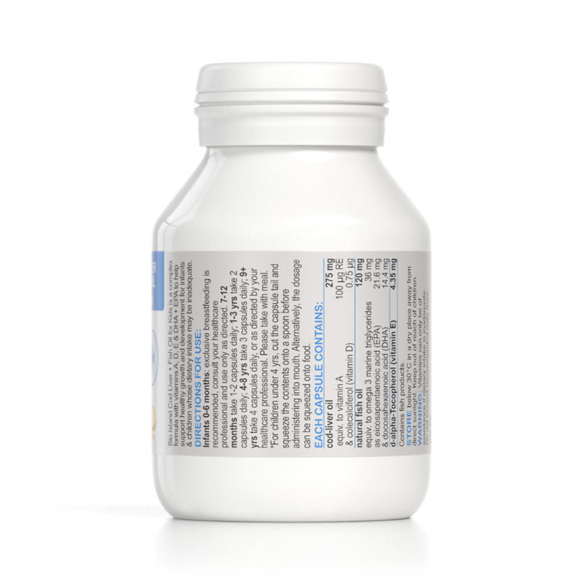 Bio Island - 頂級鱈魚肝油 90粒 嬰幼兒魚油 維他命A 維他命D