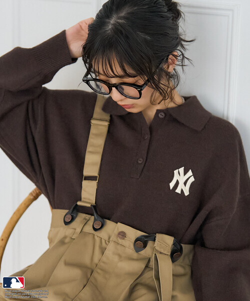 日本🇯🇵連線 MLB 日本支線 x FREAK'S STORE 刺繡Polo領針織衫 隊徽 休閒 毛衣 針織衫 Polo衫  長袖 寬鬆 5款(任買兩件711免運)/預購