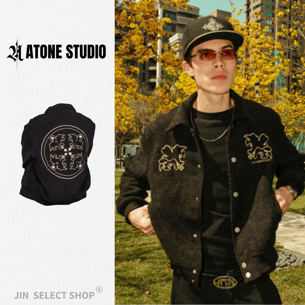 ATONE "KAMON" JACKET 家徽棒球外套 小香風 夾克 珍珠 棒外