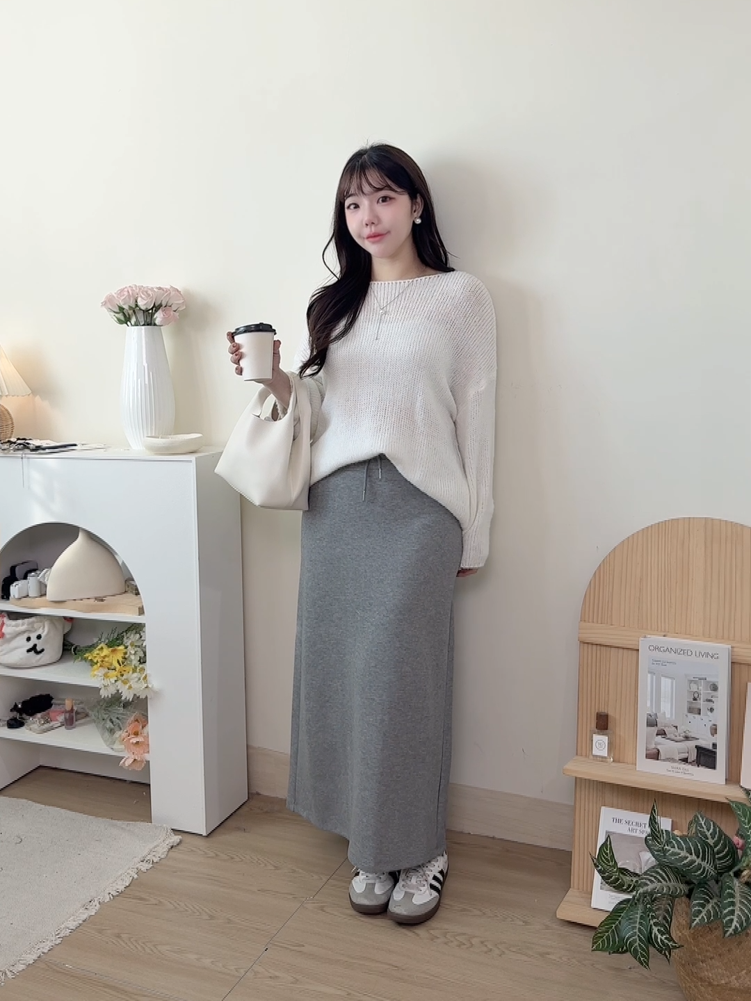 簡約百搭通勤直筒棉長裙 2色