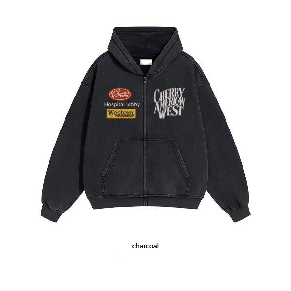 洗水英文字連帽拉鍊外套 JK2686