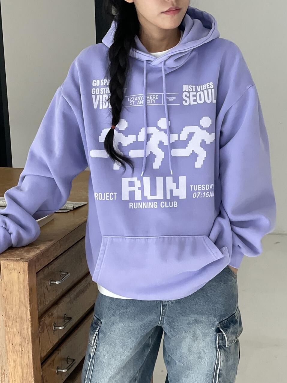 英文字連帽衛衣(薄抓毛底) MB-027T