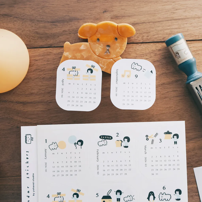 2026年 月曆貼紙｜右手超人