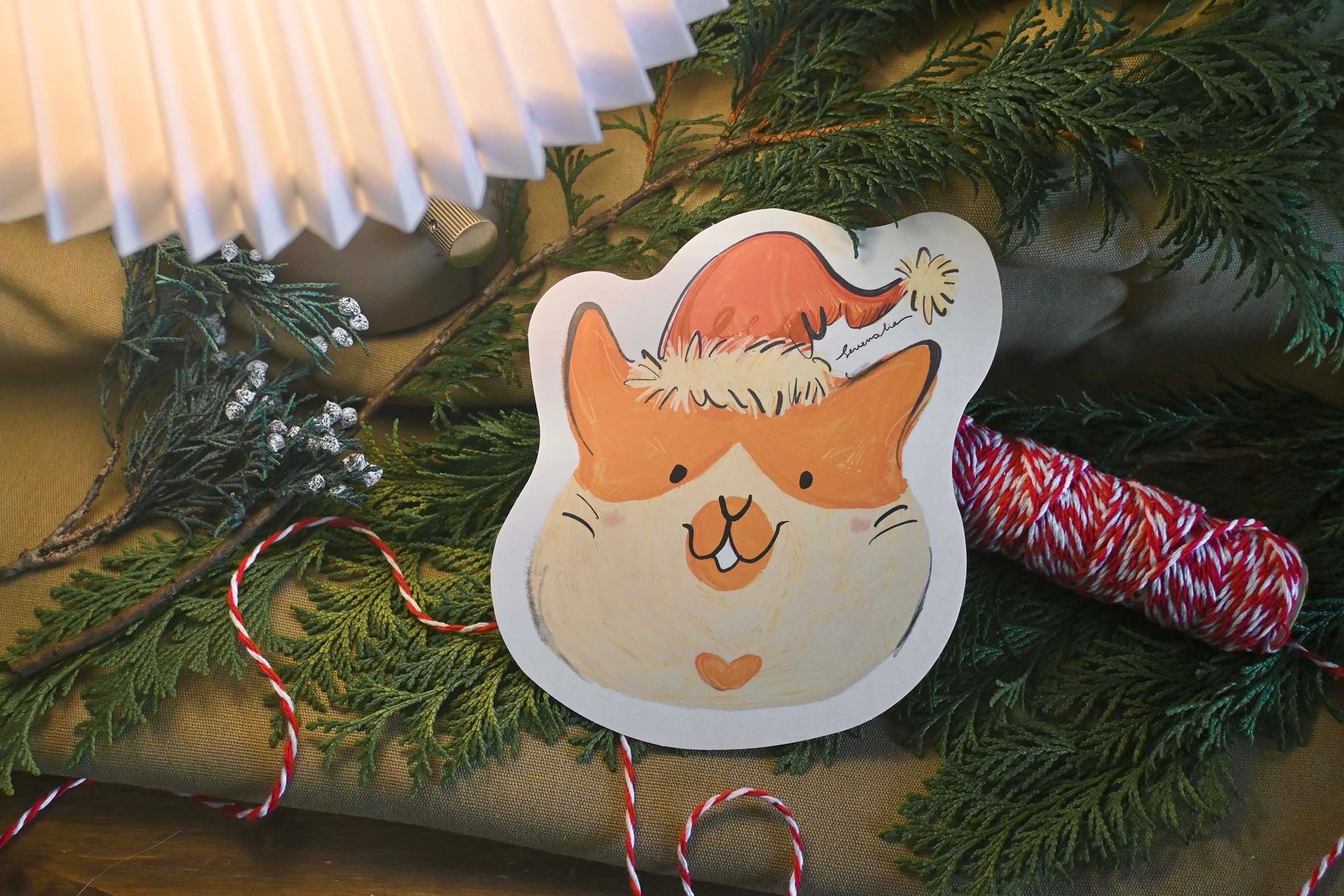 聖誕阿花 貓咪 造型明信片｜SEVERUS LIAN 里恩太太