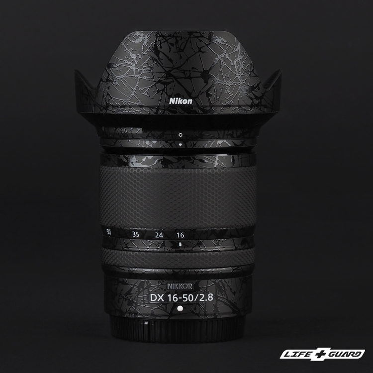 LIFE+GUARD Nikon Z DX 16-50mm F2.8 VR 貼膜展示圖，LIFE+GUARD 風格設計