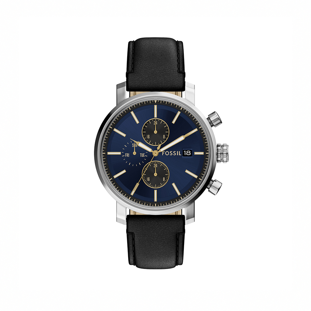 Rhett 多功能商務手錶 黑色真皮錶帶 43 MM BQ2933