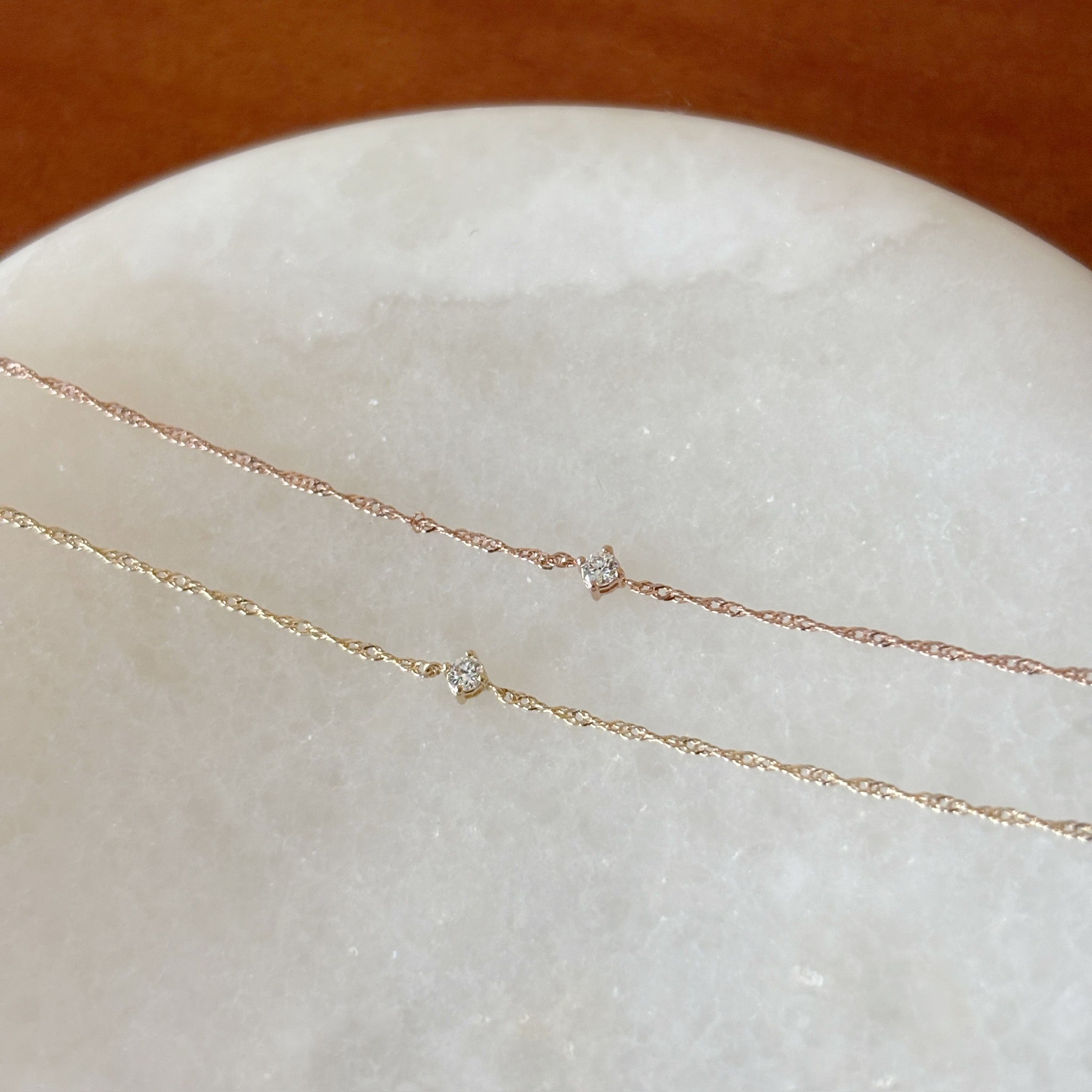 14K 3分真鑽輕柔波紋手鍊