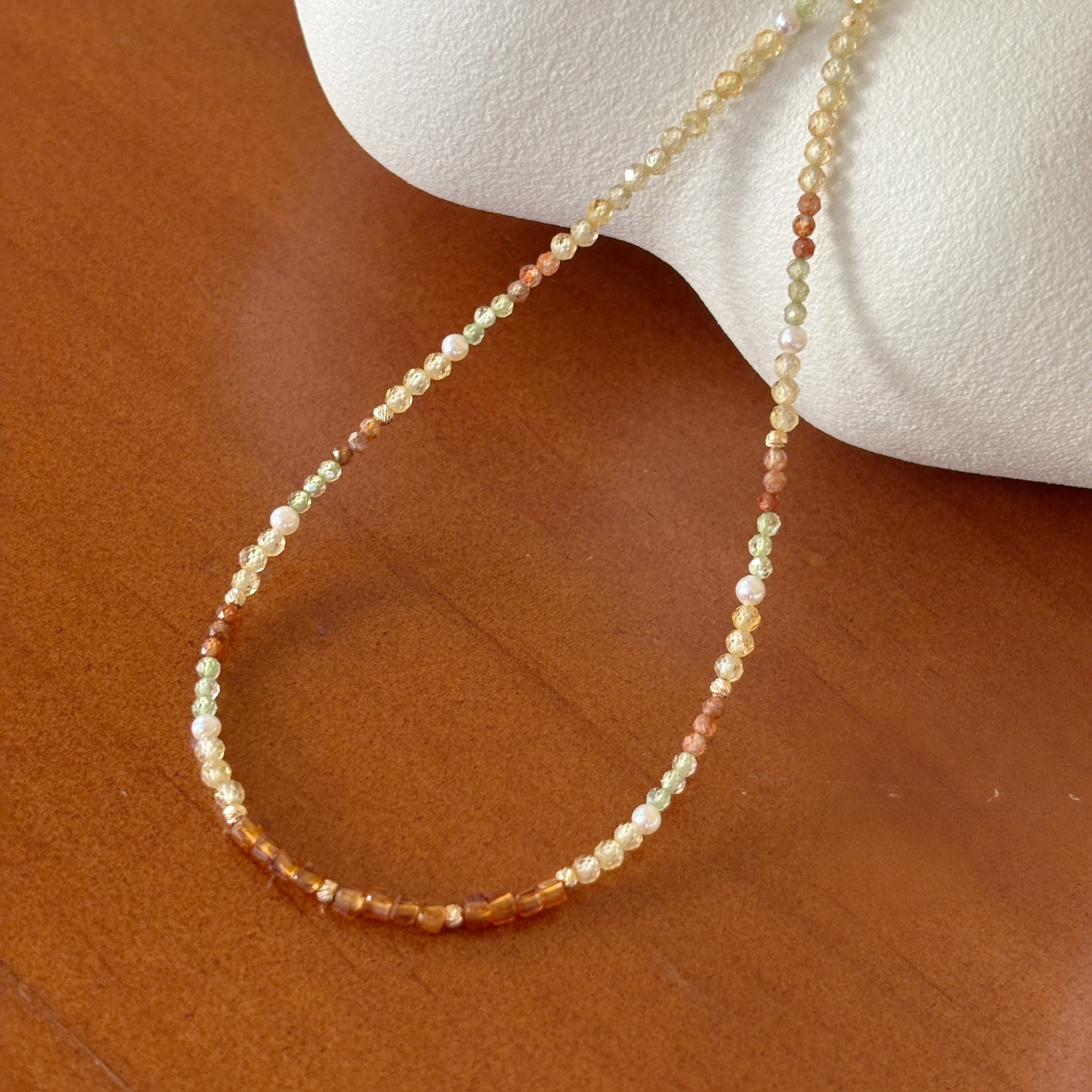 14K日暈橙曦手工項鍊