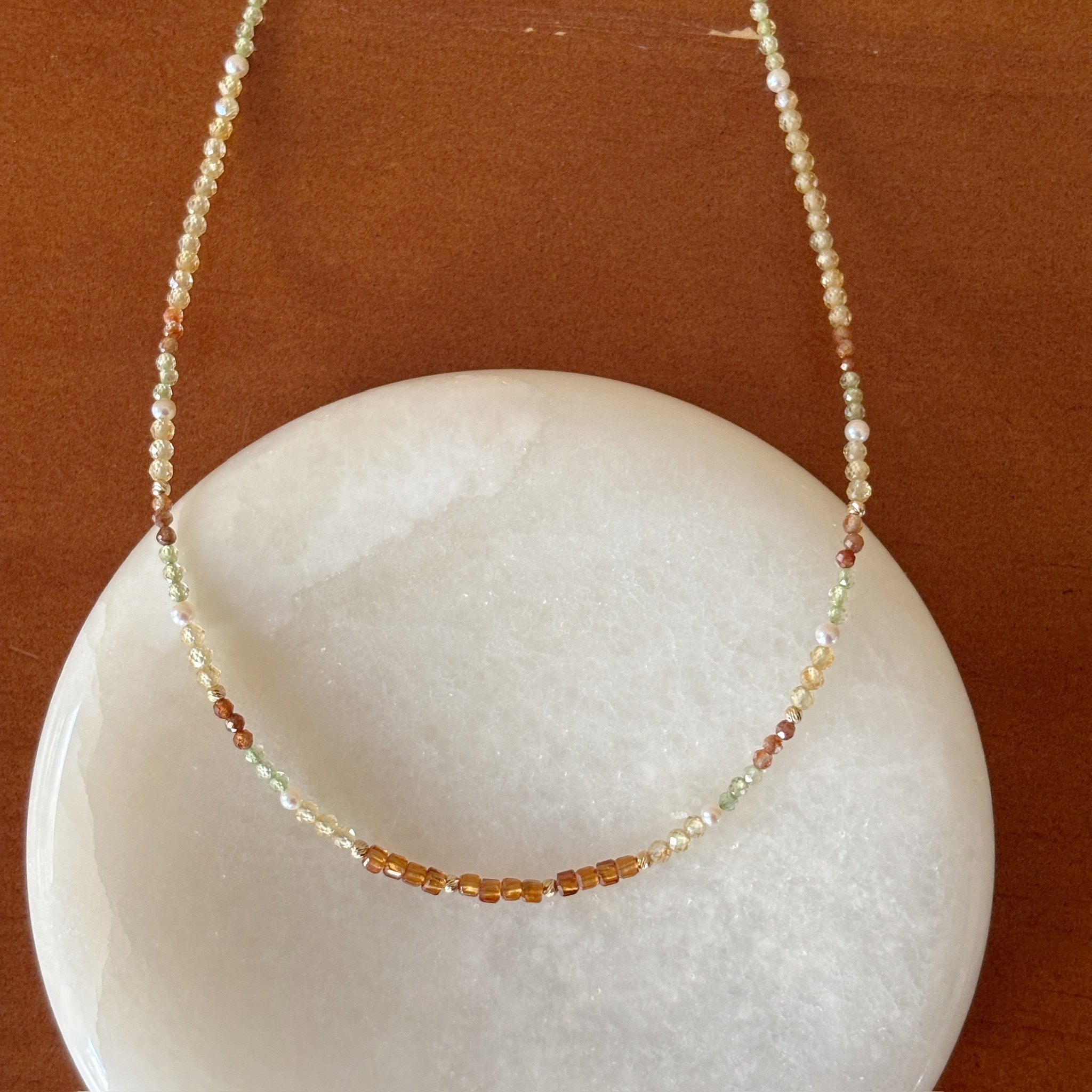 14K日暈橙曦手工項鍊