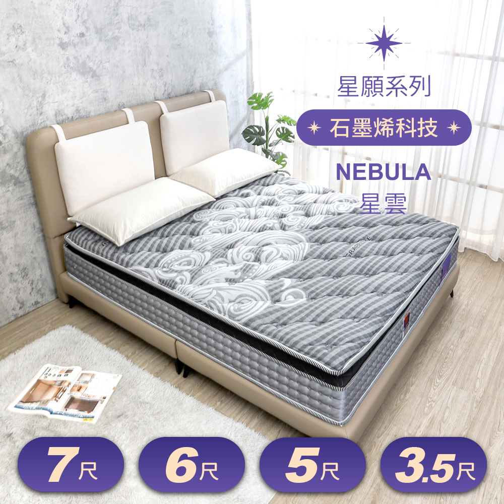 星願系列 星雲Nebula 石墨烯導電紗天然乳膠AGRO正三線獨立筒床墊