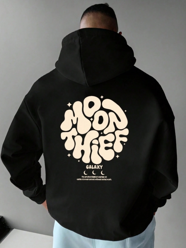 KADMAX大尺碼-大碼潮流風格英文印花帽TEE〈KSMS2618〉