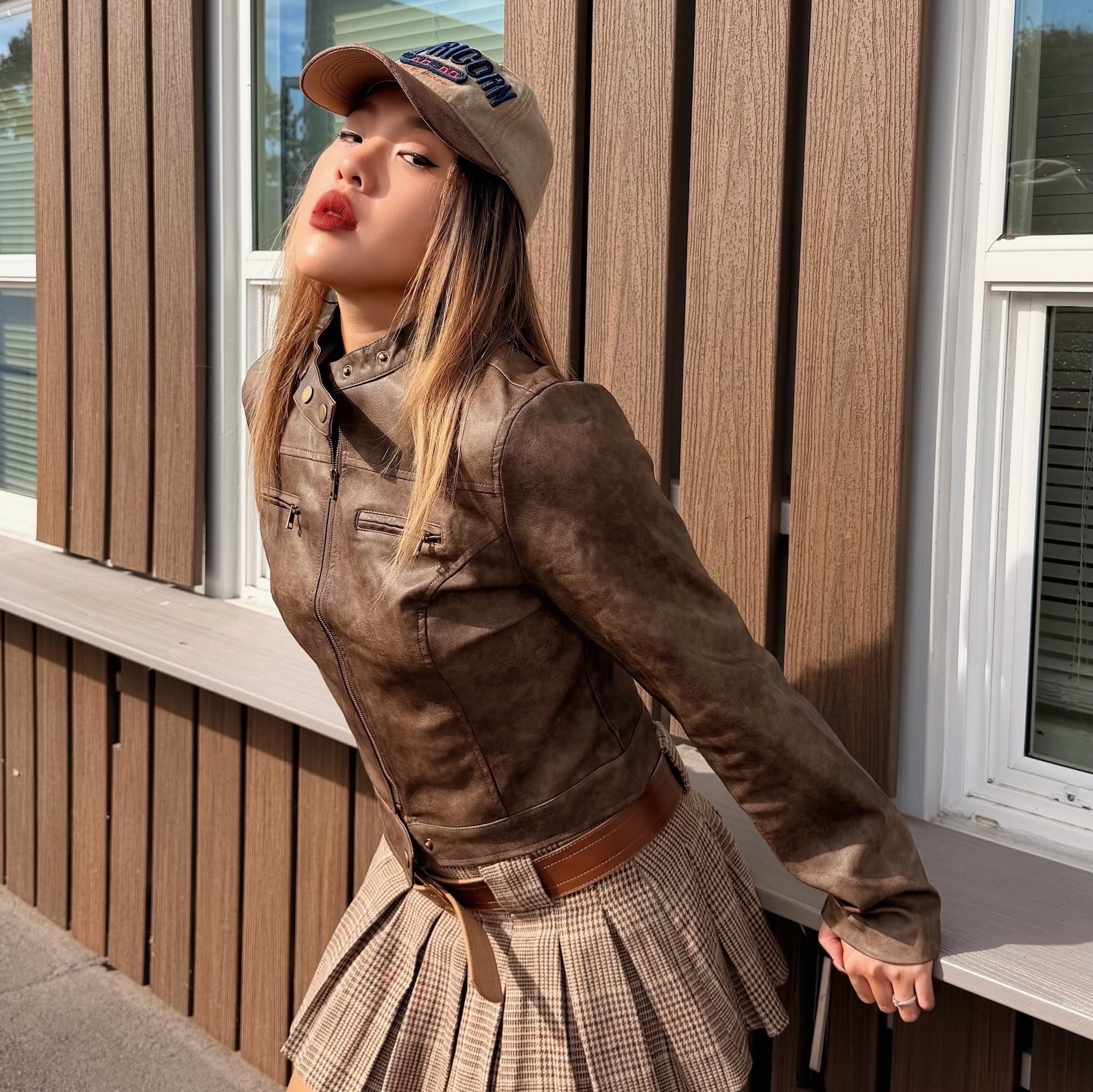 美式公路短版皮衣(2色)🇺🇸