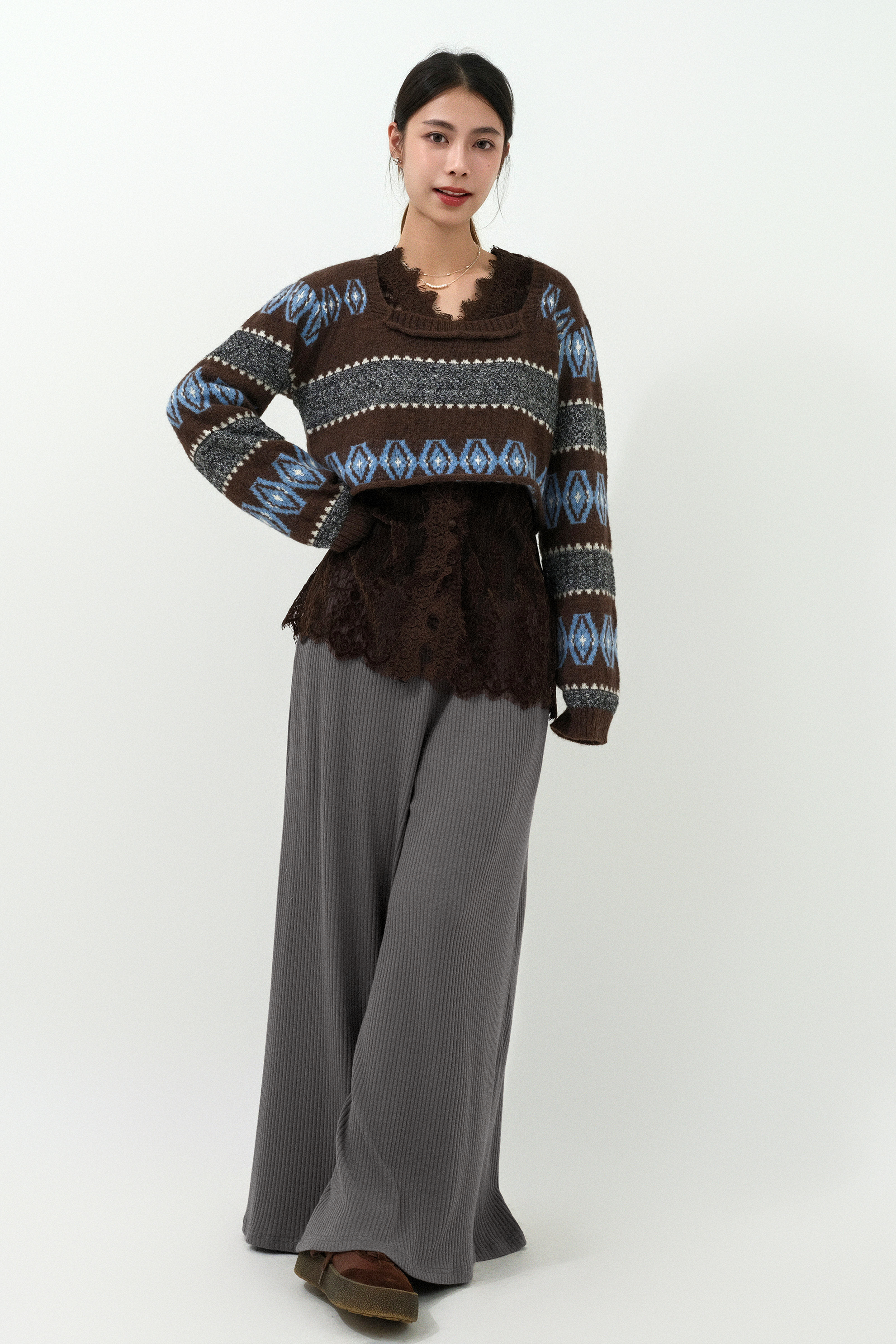 FW25_0178（針織上衣＋上衣＋長褲）