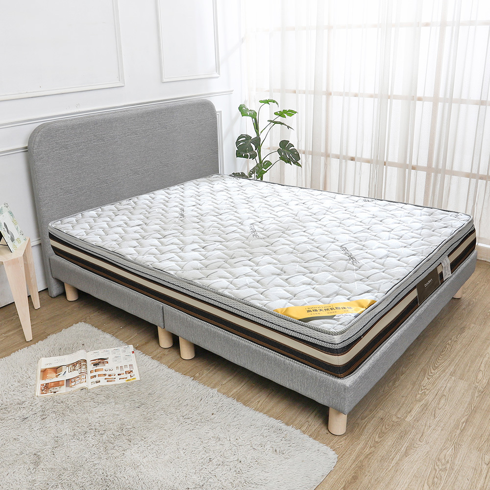 奈曼3.5尺單人貓抓皮革床房間組-3件組(床頭片+床底+石墨烯天然乳膠床墊-兩色可選)