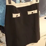 [S] KARL LAGERFELD BLK/SFT WHT MINI KNIT SKIRT, G57S6171-XSF (SKL1442)