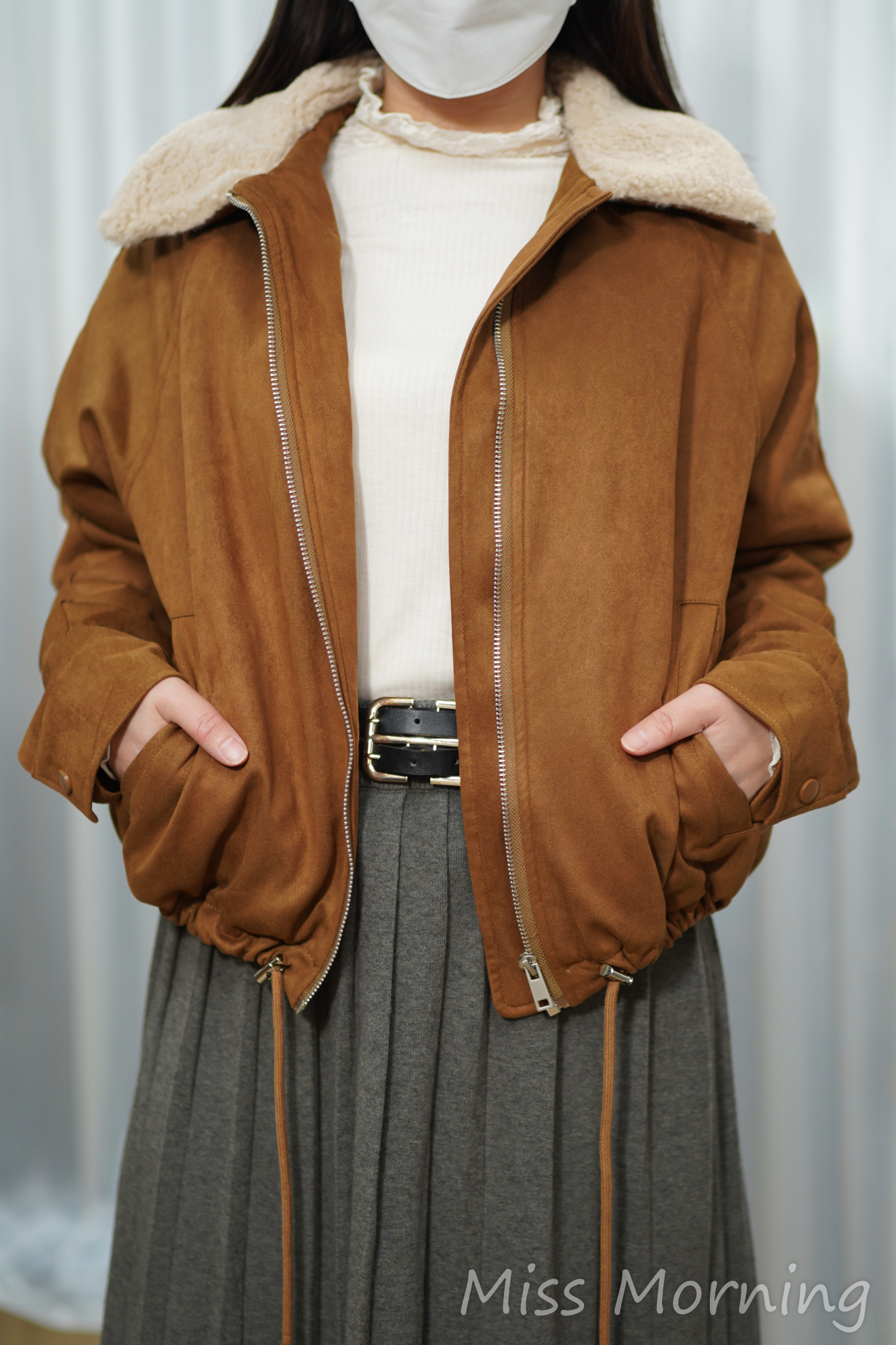 全毛毛底羊羔毛領JK(14920)