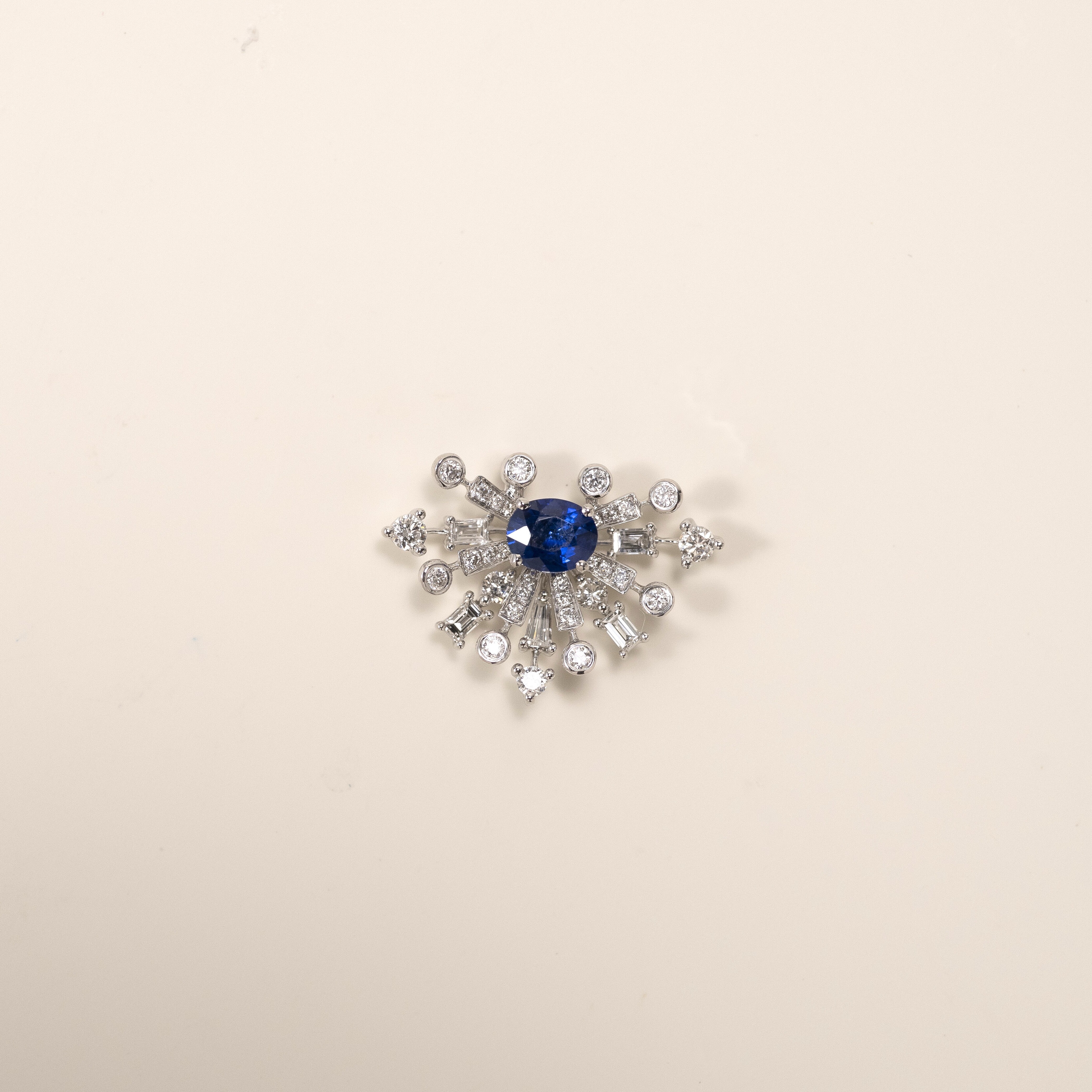 18K 0.50ct Blue Sapphire Diamond Pendant