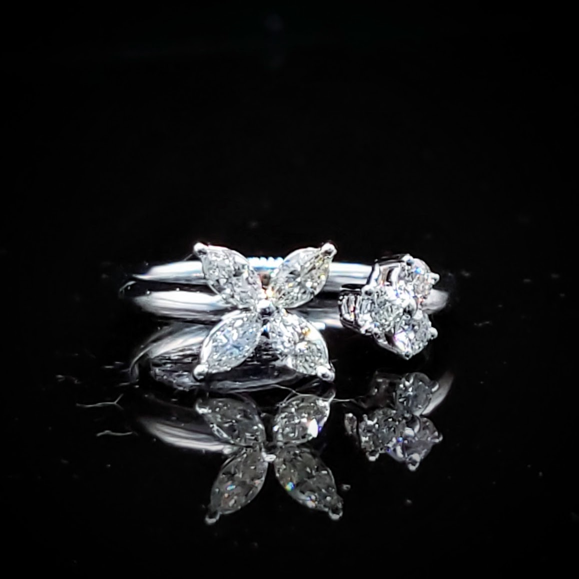 全新18K白金56份鑽石戒指