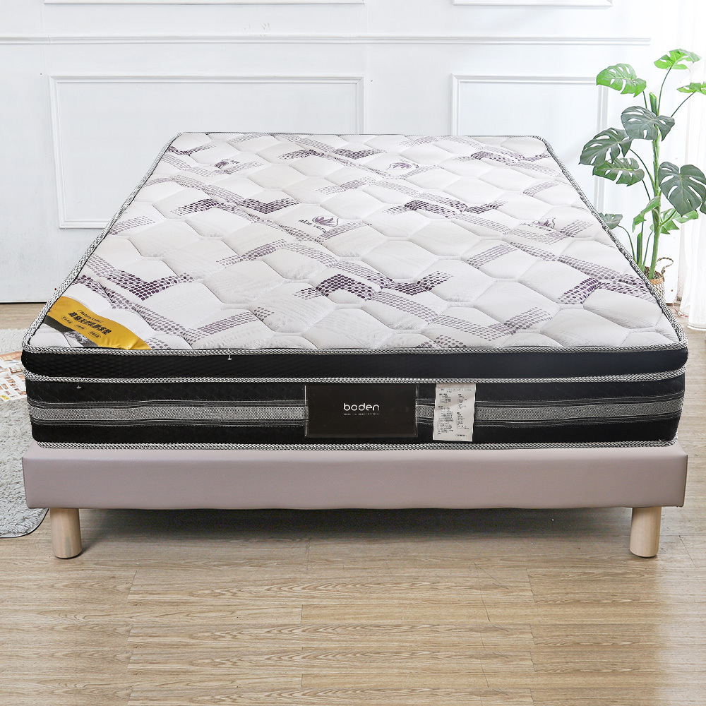 哈波3.5尺單人貓抓皮革床房間組-2件組(床底+蘆薈纖維乳膠獨立筒床墊-兩色可選)