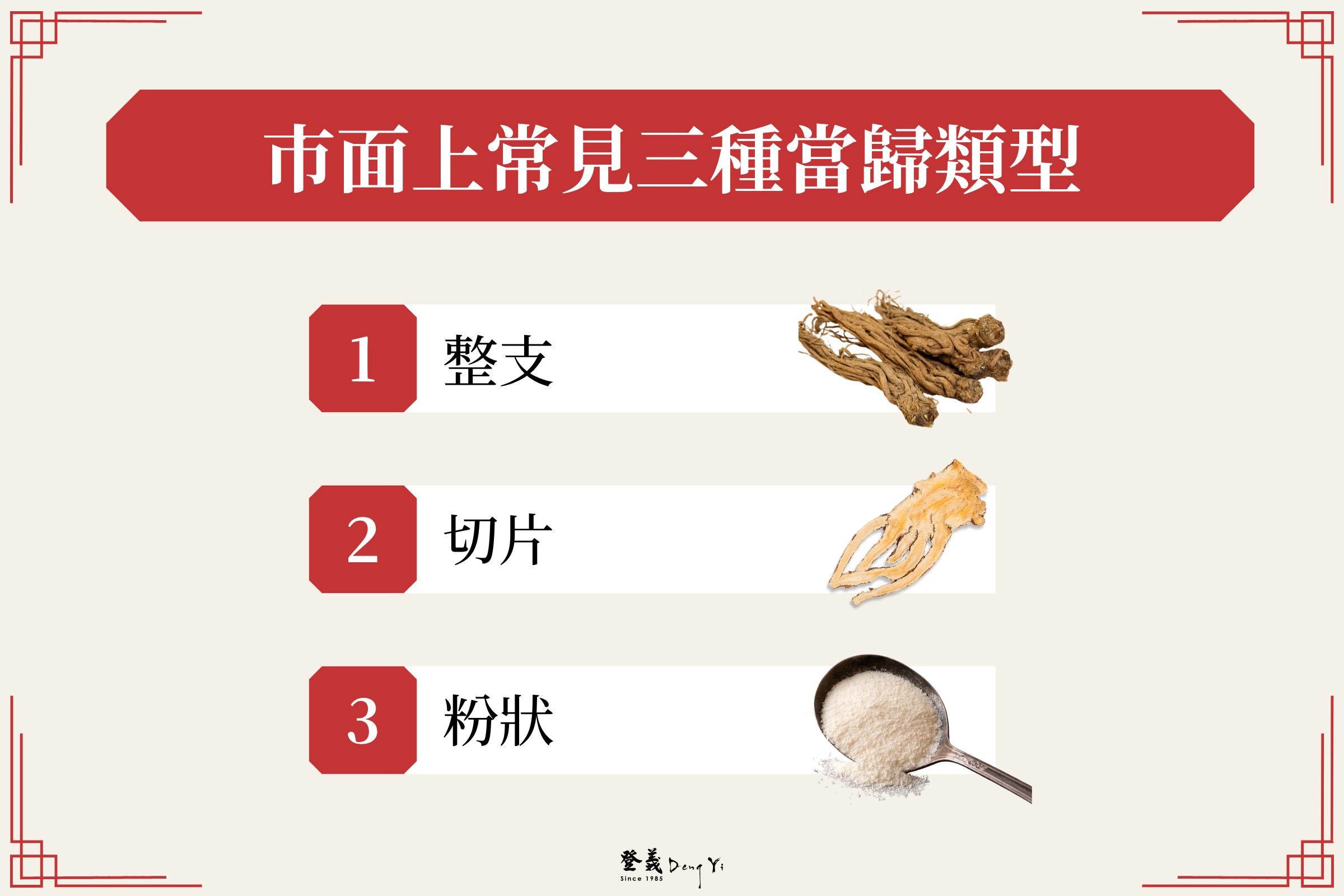 市面上常見三種當歸類型