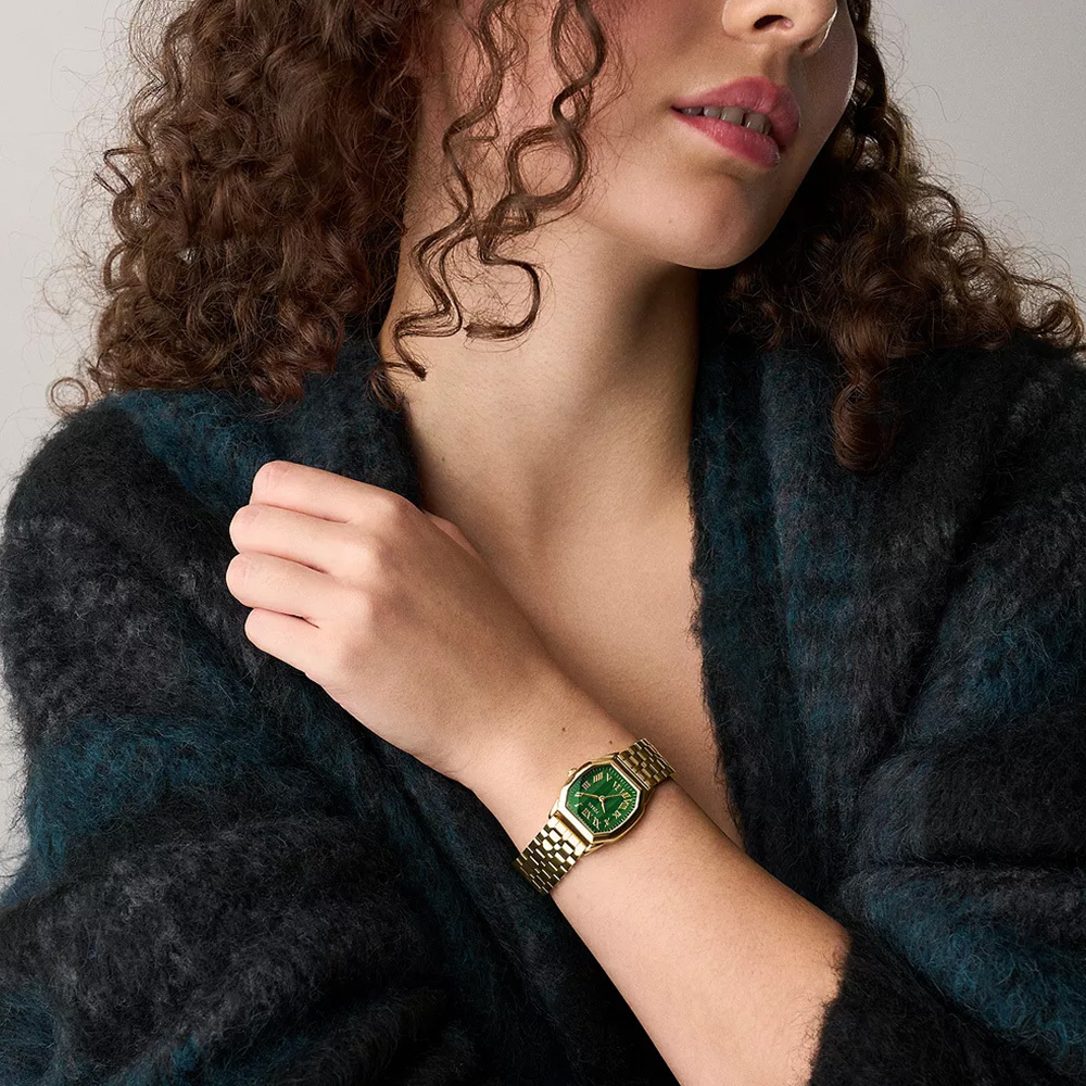 Harlow 永恆八芒復古羅馬數字女錶 金色不鏽鋼錶帶 27 MM ES5451