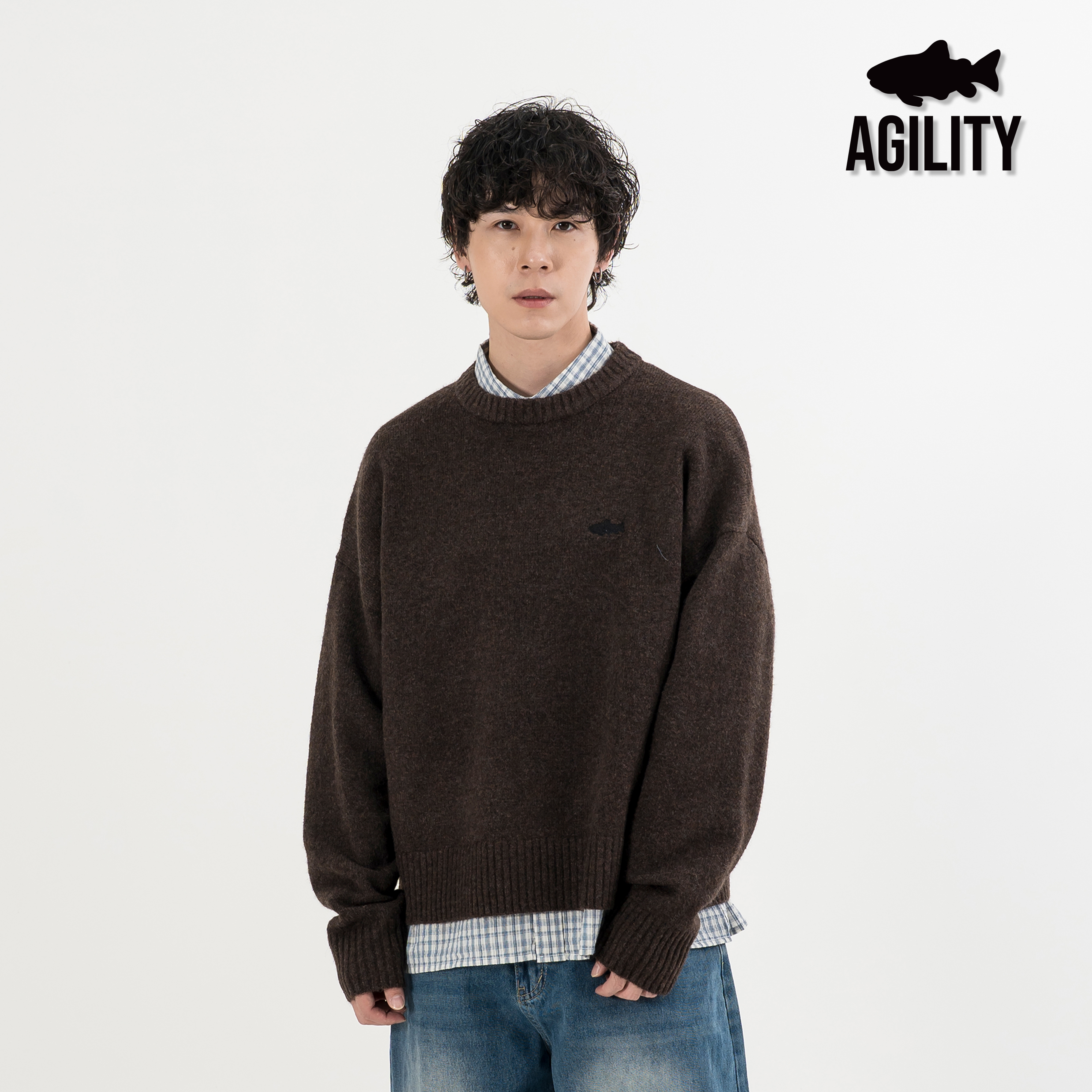 AGILITY Knit Crewneck Sweater / Shadow 魚影刺繡 圓領毛衣 [KN-S]