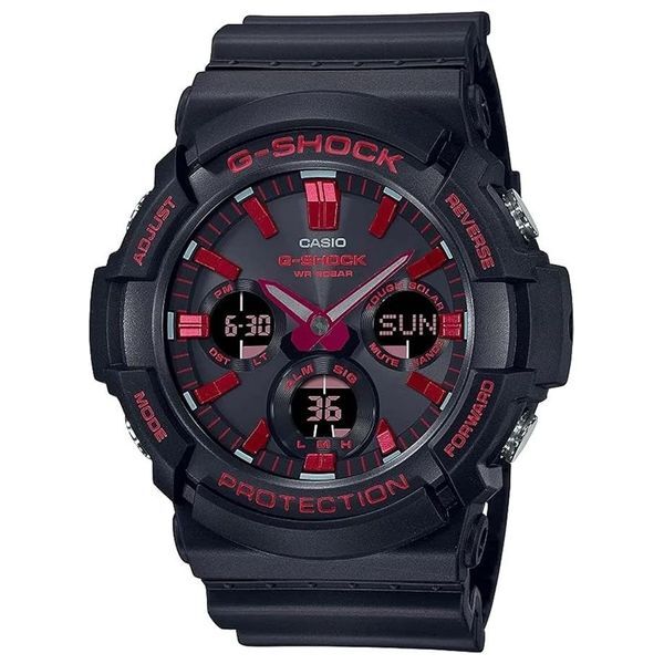 Casio G-Shock GAS-100BNR-1A 經典黑火焰紅 太陽能 手錶 (香港行貨)