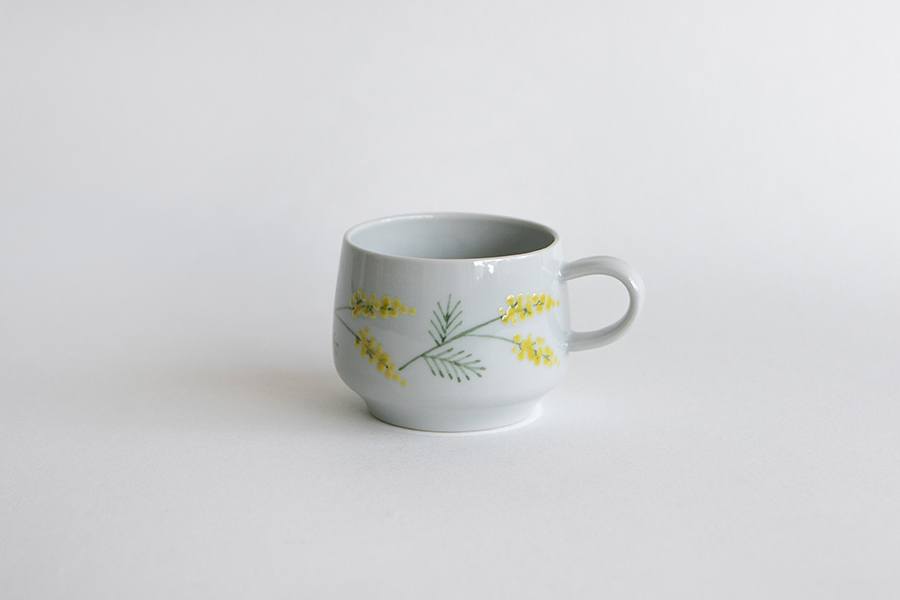 德永遊心 - 彩繪金合歡 馬克杯 / 台形 / 中