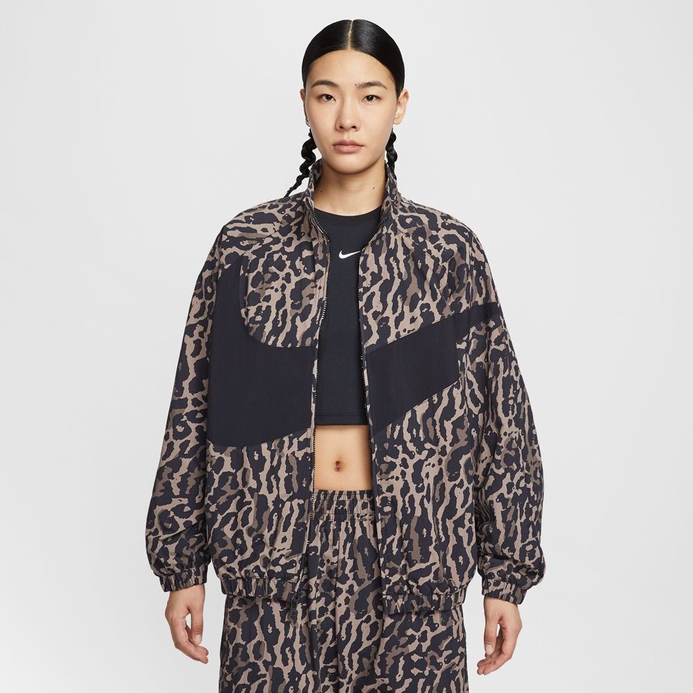 【官網限定】Nike Sportswear 棕黑豹紋 梭織印花 防風外套 IB7264-010 XI
