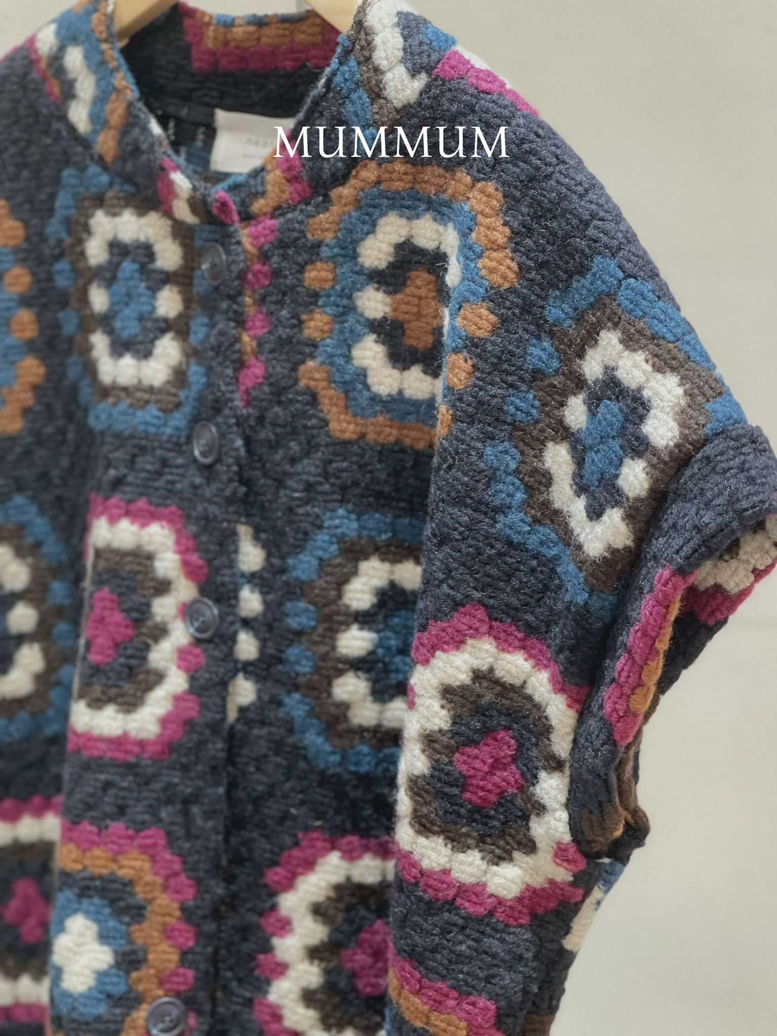 0212864a/圖形羊毛背心外套 50/50/25