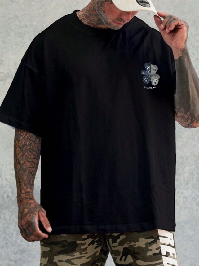 KADMAX大尺碼-大碼男圓領卡通熊印花短袖TEE〈KSMS2620〉