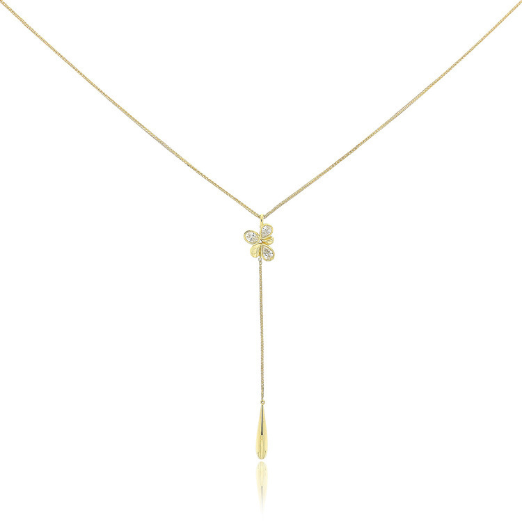 花形垂墜鑽石頸鏈