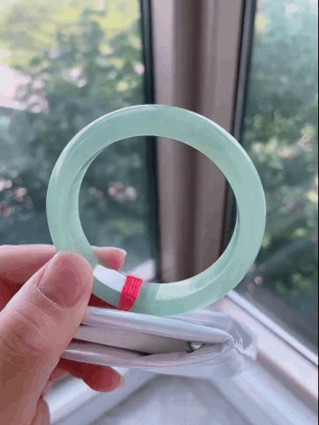 1175836 54.5mm果綠翡翠正圈手鐲 (54-56)